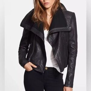 Veda Black Leather Jacket